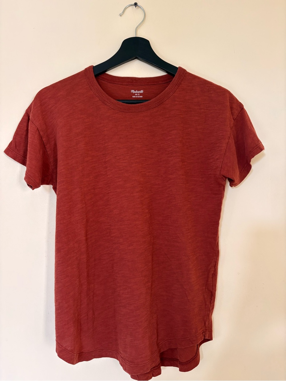 Madewell Women's Brick Red Short Sleeve Crewneck Tee